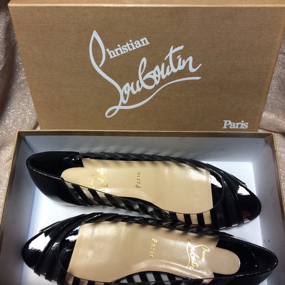 Christian Louboutin PVC Peep Toe Flats - Picture 2 of 8